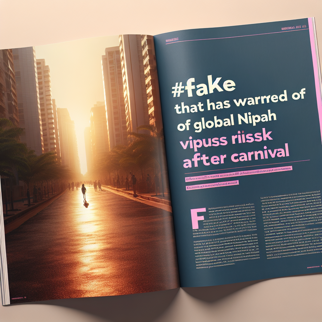 &Eacute; #FAKE Que OMS Tenha Alertado Para Risco Global do V&iacute;rus Nipah Ap&oacute;s o Carnaval