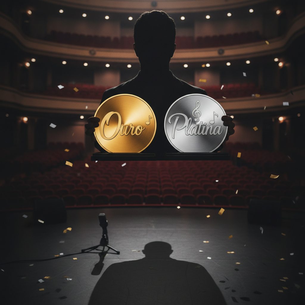 Julia Vit&oacute;ria recebe discos de Ouro e Platina